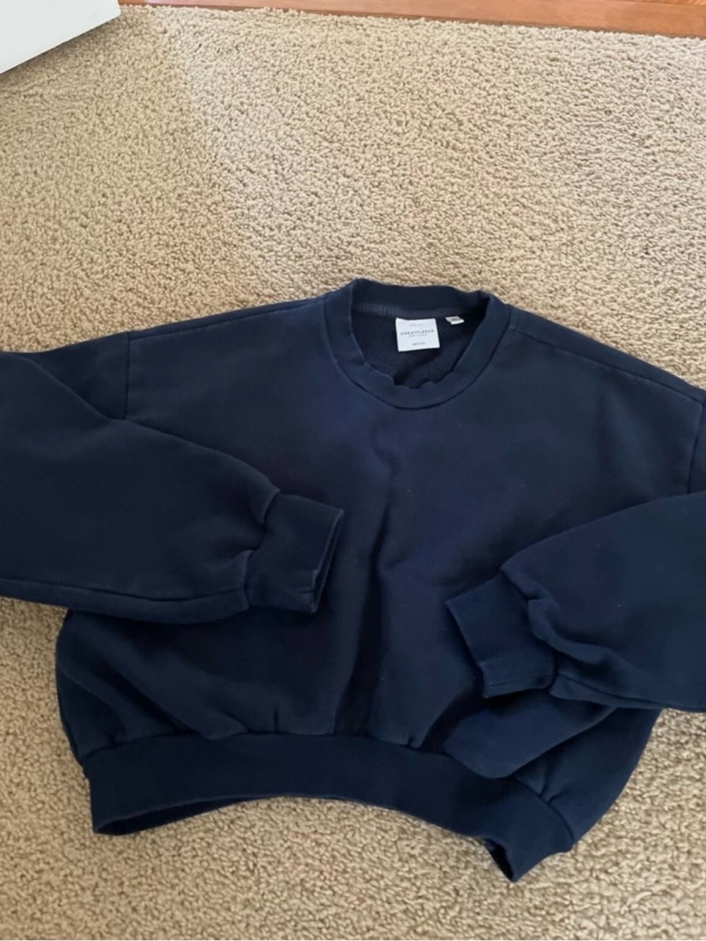 Aritzia cropped navy sweatshirt XS